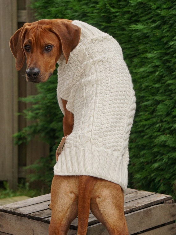 Natural Cable Knit Dog Sweaters