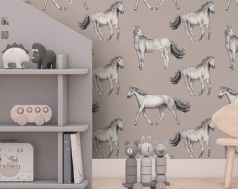 Horses children's wallpaper / horses / wallpaper for a girl / wallpaper for a child's room / nursery room /