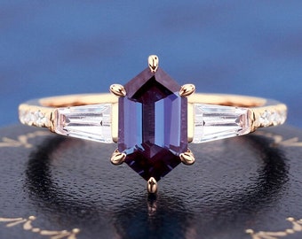 Bague Réglable Rubis – Or Rose, Argent Sterling, Pierre Créée En Labo
