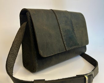 Handmade Genuine Leather Shoulder Bag Green
