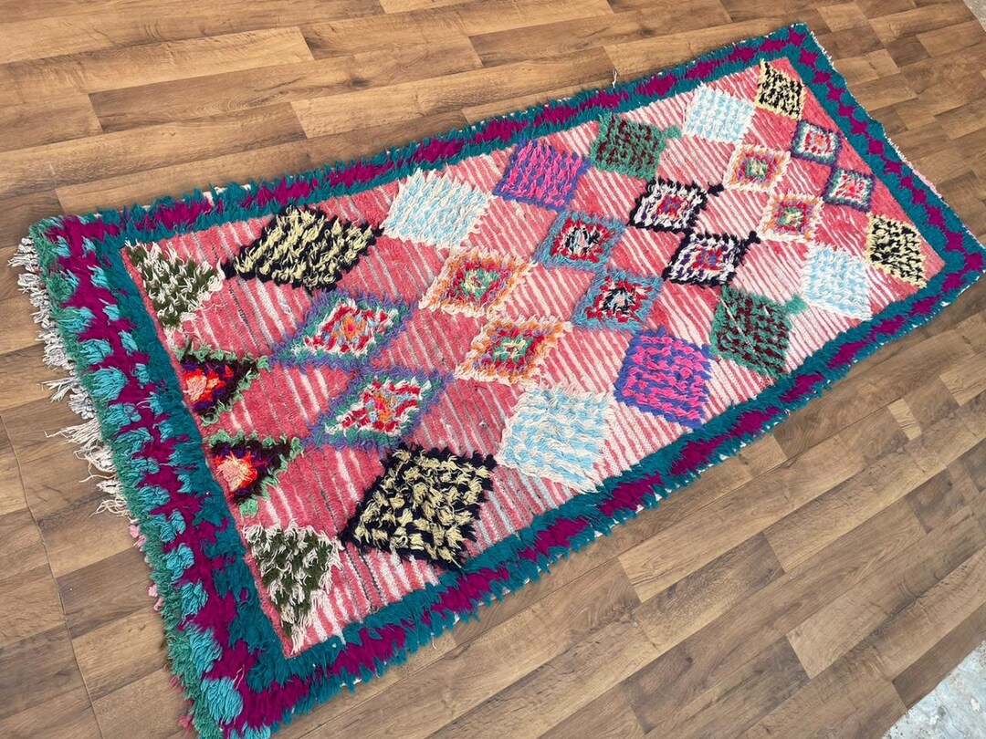 3,5x8,7 Ft Vintage Azilal Berber Hallway Wool Rug, 108x254cm - Etsy