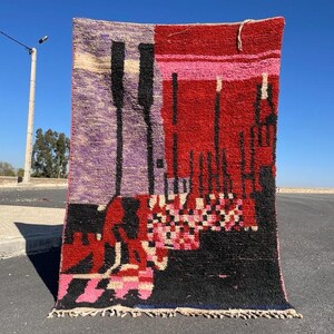 Wool Moroccan Berber Rug, Bohemian Rug - Custom Sized Rug In All Sizes - Soft Shag Wool Rug ,Colorful Shag Rug,Boho Rug, Beniourain Sofa Rug