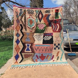 Azilal moroocan rug - Moroccan shag rug- Premium quality rug-  Abstract rug- Berber rug- Beniouarain rug- Wool rug-  Made to order rug