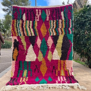 Area Costum Moroccan Colorful Rug- Moroccan Handmade Rug- Custom Berber Carpet,Bohemian Rug- boujaad  Rug-Free shipping-Boujaad Rug-