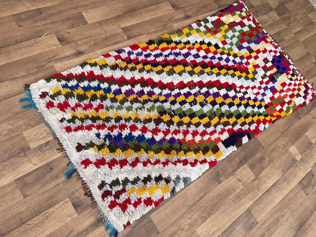 6x3 Feet Aera Moroccan Rug - Handmade Boujaad Rug - Unique Moroccan ...