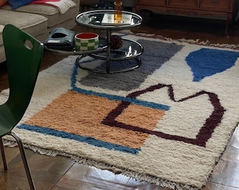 Handmade Boujaad Rug: Moroccan Decor Rug, Custom Rugs