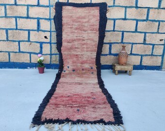 Vintage rood berberwollen vloerkleed van 2,4x2,2 ft, 73x230cm