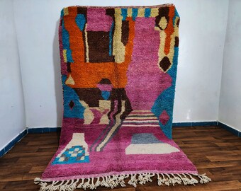 Custom Berber Rug: Colorful Moroccan Wool Rug, Handmade
