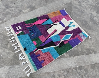 MAGNIFIQUE tapis boujaad, tapis en laine berbère de zone, 3x6 pi 4x8 pi 10x12 pi