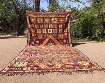 4,3x15 ft Vintage Moroccan rug-Authentic Boujaad Rug- Handmade Rug- Moroccan Berber Rug- Traditional Moroccan Carpet 140x480cm