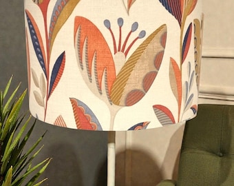 Burnt Orange Floral Petal Lampshade