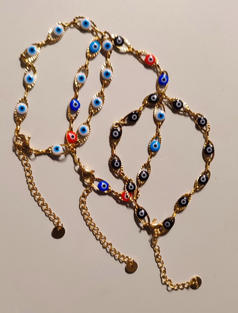 Stainless Steel Blue Eye Bracelet for Women Etsy