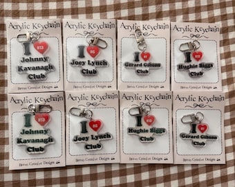 Boys of Tommen Acrylic Keychains | I Love Font | Bookish Keychain Accessory | Tommen Bag Charm