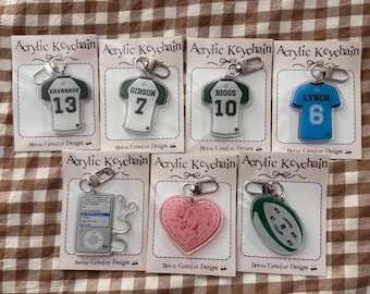 Boys of Tommen Acrylic Keychains | Rugby | Bookish Keychain Accessory | Tommen Bag Charm