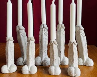 Penis Deko Kerzenständer Kerze Beton Concrete Gay Candle Dick Ständer Schwanz Gift Funny Cock Stick Sex Willy henne Birthday Geschenk