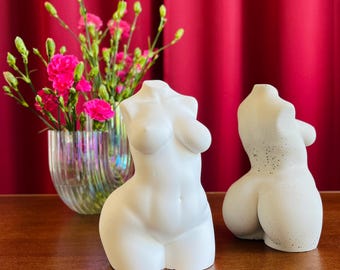 Form 2 / 20 cm 8 inch Curvy Concrete Plaster Statue Body Sculpture Concrete Curvy femme Torso female home decoration Figure curvy woman bust art