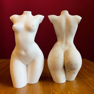 Grande Plus Size 20 cm 8 pollici Curvy Beton Gesso Statua Corpo Scultura Cemento Curvy Corpo Incinto Torso Bellezza femminile decorazione della casa regalo immagine 8