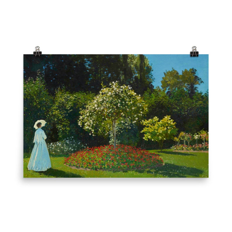 Poster Lady in the garden Claude Monet