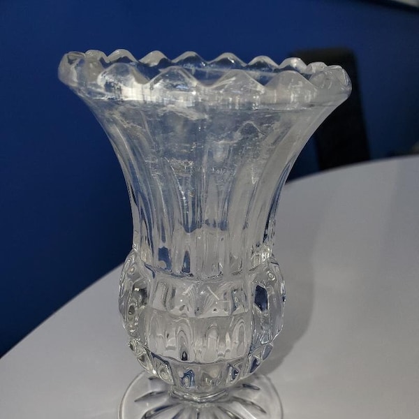 Vintage Fairfield Small Crystal Pedestal Vase, Bud Vase, 24% lead crystal Vase, 4 3/8 inches tall Vase, Flower vessel, Glass Vessel,