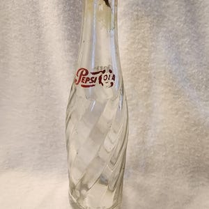 Vintage Pepsi Soda Bottle, Glass Bottle, Collectible Glass, Old Bottle,