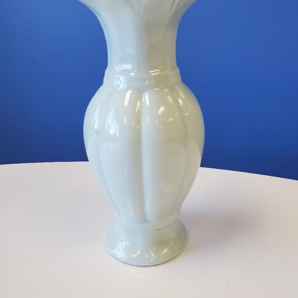 Blue Vase, Light Blue Flower Vessel, 6 3/4 inch Light Blue Vase, Small Pretty Vase, Delicate Vase, Vintage Vase