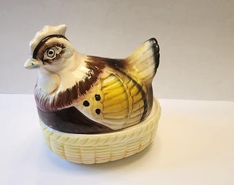 Saleros y pimenteros vintage con forma de gallina y huevo, decoración de gallinas, decoración de granja, decoración de cocina, artículos de colección de cocina, artículos de colección de gallinas.