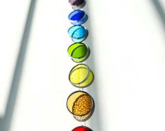 7 couleurs de Chakra - Pendentif en verre au plomb