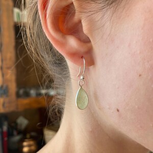 Handmade Natural Prinyat Stone Earrings – Sterling Silver Oval Gemstone Jewelry