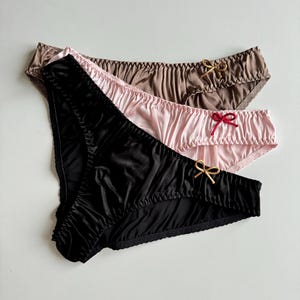 Silk satin Lingerie Knickers for Women bikini style breathable eco freindly , and Stylish briefs, silk satin thong