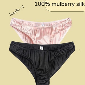 1PCS 100% Organic Cotton Comfy Cute Pink Ladies Hipster Panty With Cute Bow Cotton  Women's Underwear Handmade Panty Lingerie Bridal Gift 