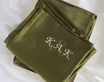 Monogram Silk Pillowcase | Custom Mulberry for Hair & Skin | Gift for Mom