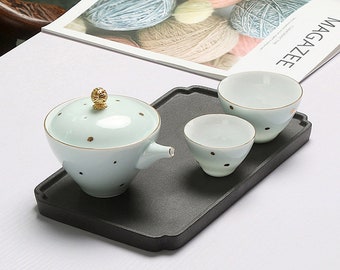 Portable Travel Tea Set|Outdoor Kung Fu Tea Cups|Vintage Tea Set|Afternoon Tea Set|Custom Gifts