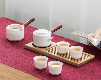 Travel Kung Fu Tea Set|Tea Set Small Set|Portable Ceramic Anti-scald Outdoor Tea Brewer|Father's Day Gift|Birthday Gift