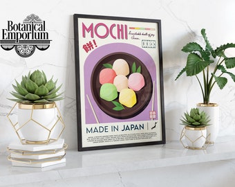 Mochi-affisch, mattryck, modern köksinredning, japansk mat, kocktryck, barkonst, retro väggkonst, Japan, inramad A6 A5 A4 A3 A2 A1