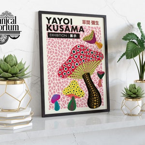 Mushrooms, Yayoi Kusama, Modern Wall Art Décor, Vintage Collage Exhibition Poster, Home House Study Lounge - A6 A5 A4 A3 A2 A1 Gift Idea