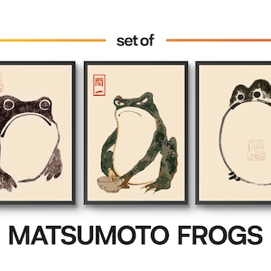 Matsumoto Hoji Frogs Set of 3 Prints, Gallery Poster Wall Art, Japanese Ukiyo-e Exhibition, Home Décor Gift Idea, A6 A5 A4 A3 A2 A1