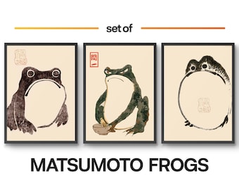 Matsumoto Hoji Frogs Set of 3 Prints, Gallery Poster Wall Art, Japanese Ukiyo-e Exhibition, Home Décor Gift Idea, A6 A5 A4 A3 A2 A1