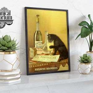 Absinthe Bourgeois, Vintage Alcohol Poster, Vintage Retro Advertisement, Bedroom, Lounge, Wall Art, Home Décor, Framed A6 A5 A4 A3 A2 A1