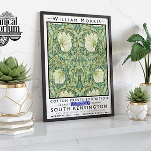 William Morris Exhibition Print, Modern Wall Art Décor, Art Museum Mid-Century Poster, Home Décor Gift Idea, framed A6 A5 A4 A3 A2 A1