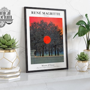 René Magritte Exhibition Print, Modern Wall Art Décor, Art Museum Mid-Century Poster, Lounge Home Décor Gift Idea, framed A6 A5 A4 A3 A2 A1
