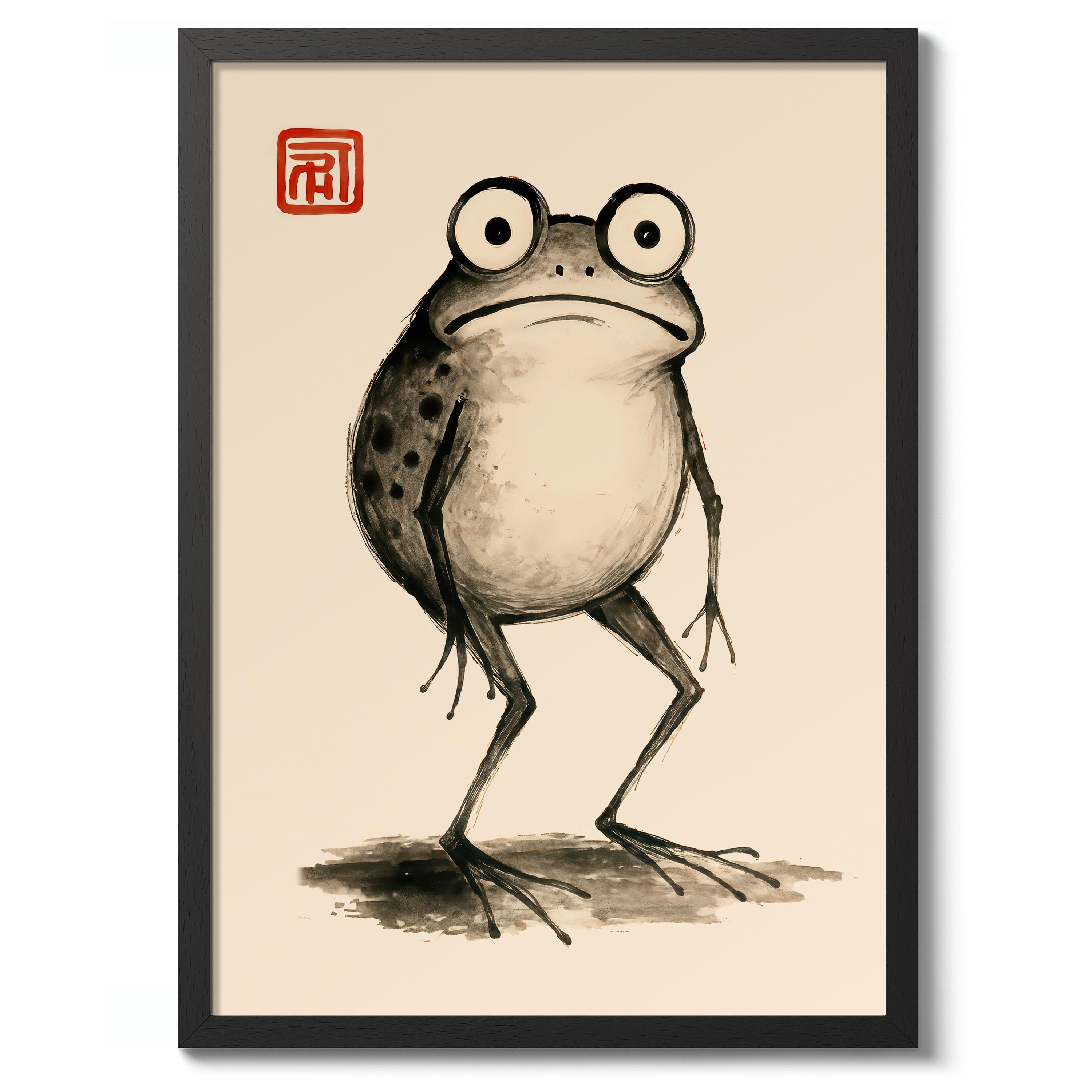Awkward Frog by Matsumoto Hoji, Japanese Print, Frog Poster