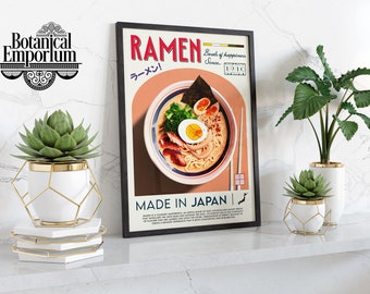 Ramen-affisch, mattryck, modern köksinredning, japansk mat, kocktryck, barkonst, retro väggkonst, Japan, inramad A6 A5 A4 A3 A2 A1