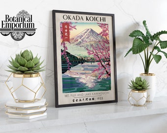 Okada Koichi, Fuji Blossom Exhibition Poster, Japan Exhibition Print, Oriental Wall Art, Home Décor Gift Idea, framed A6 A5 A4 A3 A2 A1