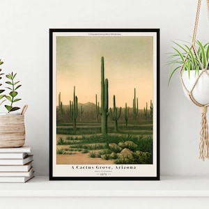 Vintage Desert Cactus Print | US Geographical Survey Illustration | Lustre/Matte | Framed | Wall Décor | Sizes: A5 A4 A3 A2 A1