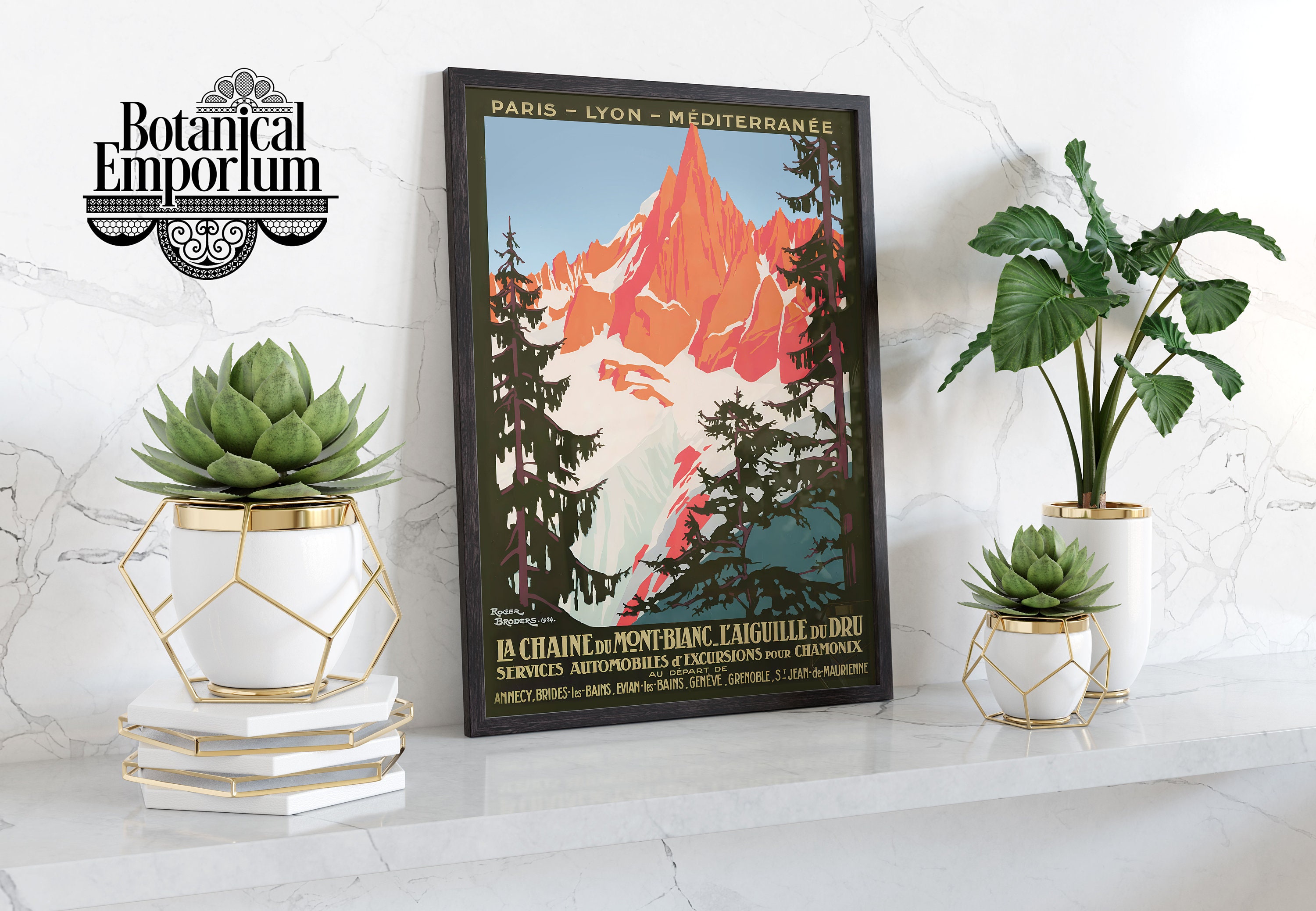 France Lyon Mont Blanc Travel Print, Vintage France Wall Art, Retro Postcard Poster, Home Decor Gift Idea