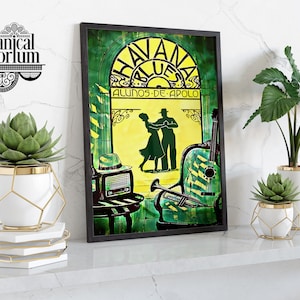 Caribbean Havana Cuba Travel Print, Vintage Cuba Wall Art, Retro Postcard Poster, Home Decor Gift Idea