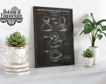 Toy Duck Patent Poster, Patent Office Print, Vintage Toy Art, Retro Bathroom Print, Home Décor, Gift Idea, Framed, A6 A5 A4 A3 A2 A1