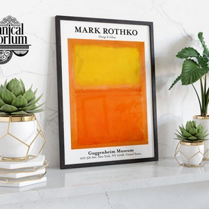 Mark Rothko, Orange Modern Exhibition Poster Print, Home Décor Wall Art, Lounge / Study / Bedroom, Framed Gift Idea,Sizes: A6 A5 A4 A3 A2 A1