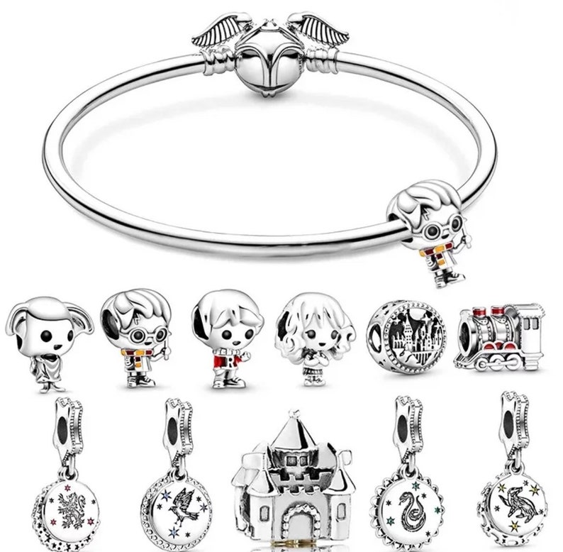 Genuine Pandora Harry Potter Charms 925 Sterling Silver Magic Hat Train Charm Envelope Charm