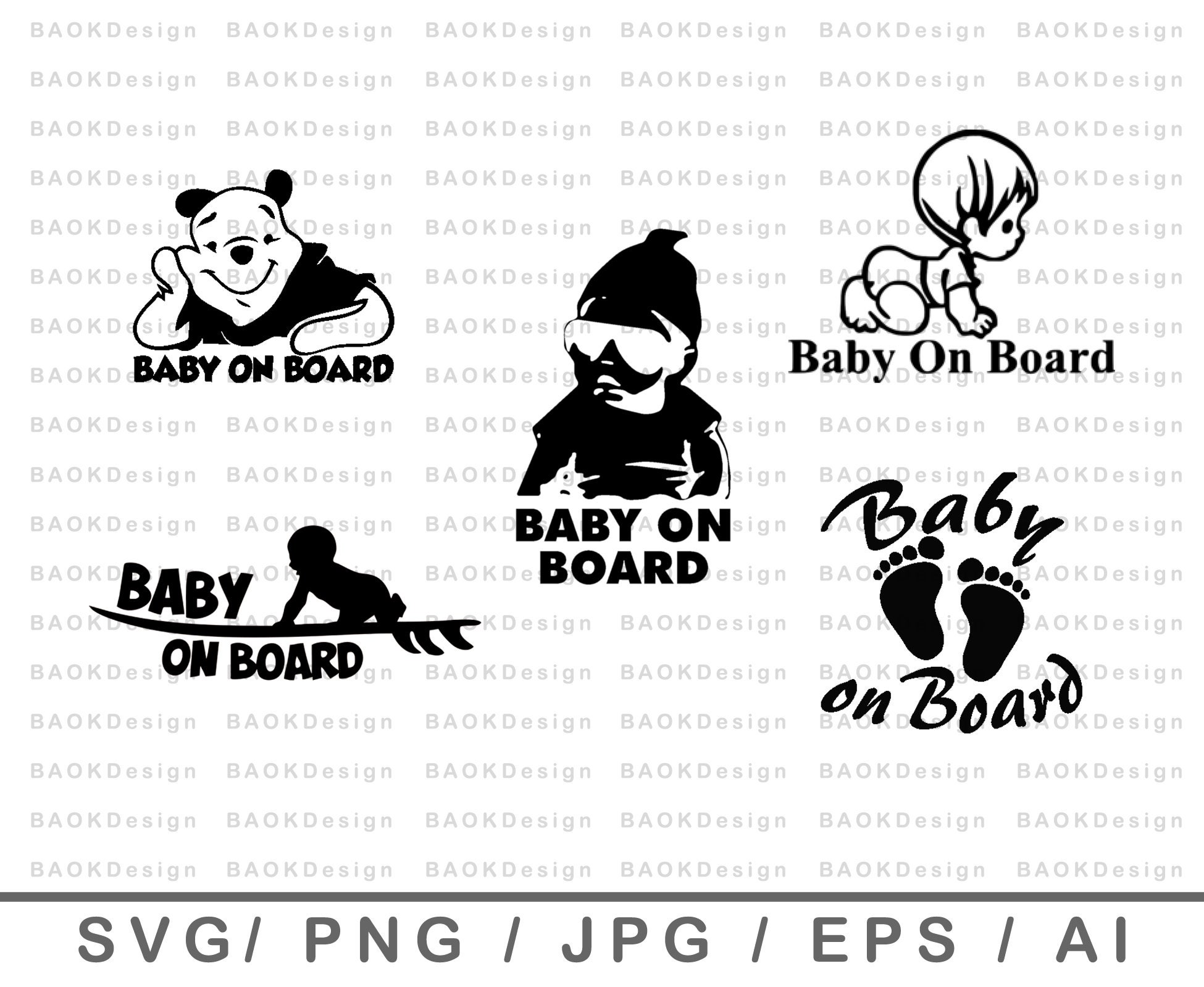Baby on Board Svg, Car Stickers Labels, Vinyl Decals, Banners, Round Design  with Heart and Feet, Vehicle Newborn Baby Sign - Imagefied